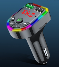Reproductor MP3 para Auto con Bluetooth, Cargador Dual USB y Luz Ambiental
