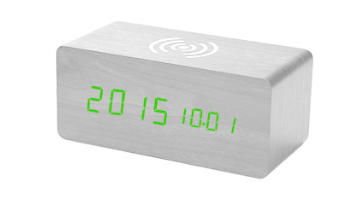 Reloj Despertador Inteligente de Madera con Carga Inalámbrica y Control por Voz - Image 6
