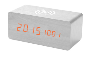 Reloj Despertador Inteligente de Madera con Carga Inalámbrica y Control por Voz - Image 7