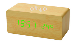 Reloj Despertador Inteligente de Madera con Carga Inalámbrica y Control por Voz - Image 14