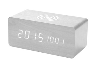 Reloj Despertador Inteligente de Madera con Carga Inalámbrica y Control por Voz - Image 5