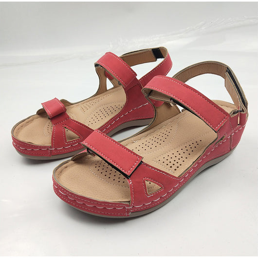 Sandalias Casuales Cómodas Talla Grande con Tacón Bajo y Punta Redonda