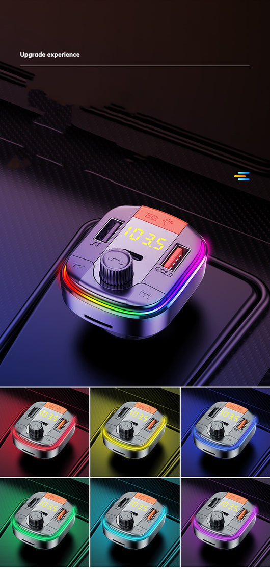 Reproductor MP3 Bluetooth para Auto con Luz Ambiente LED y Cargador Rápido QC3.0 - Image 8