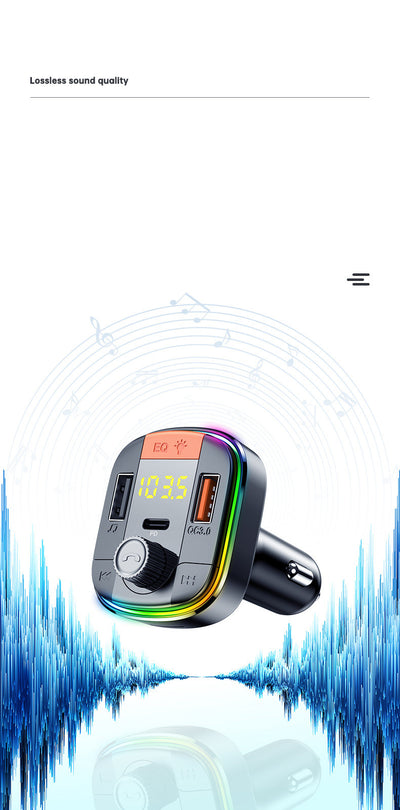 Reproductor MP3 Bluetooth para Auto con Luz Ambiente LED y Cargador Rápido QC3.0 - Image 15