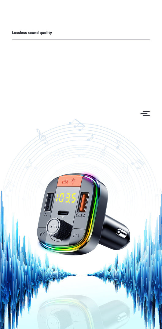 Reproductor MP3 Bluetooth para Auto con Luz Ambiente LED y Cargador Rápido QC3.0 - Image 15