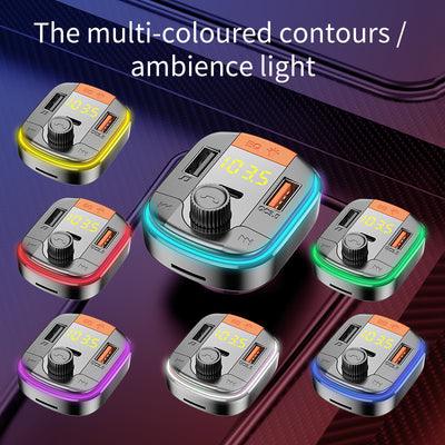 Reproductor MP3 Bluetooth para Auto con Luz Ambiente LED y Cargador Rápido QC3.0 - Image 3