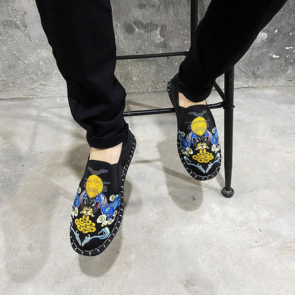 Zapatos de Tela Bordados Estilo Coreano Beijing Antiguo