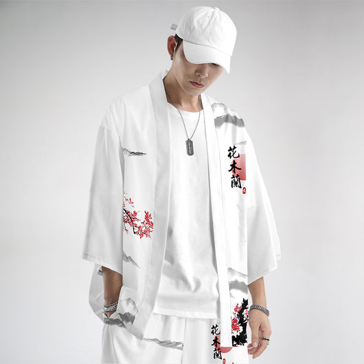 Kimono de Protección Solar Estilo Oriental para Hombre - Image 8