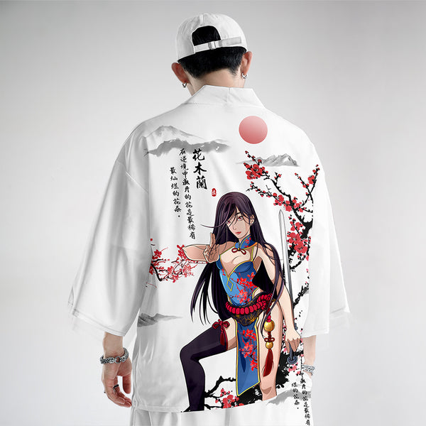 Kimono de Protección Solar Estilo Oriental para Hombre
