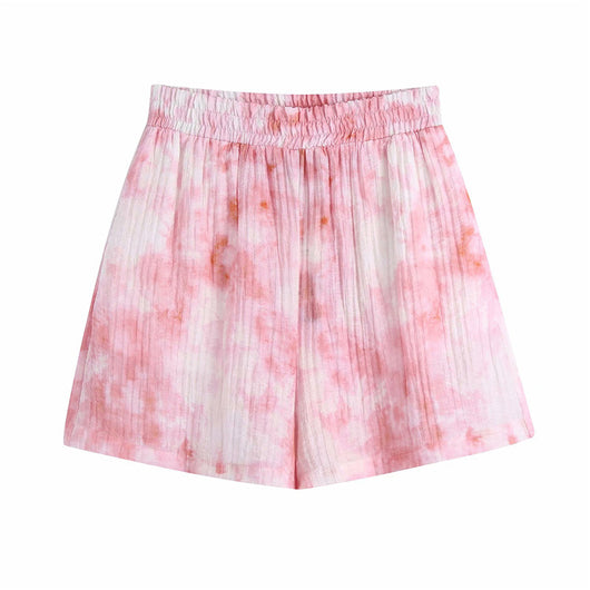 Shorts Tie Dye Cintura Alta Ajustado Estilo Hipster Urbano - Image 10