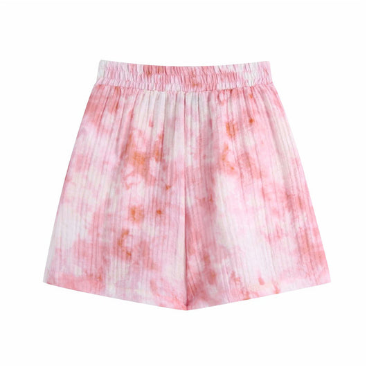 Shorts Tie Dye Cintura Alta Ajustado Estilo Hipster Urbano - Image 2