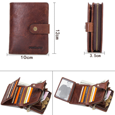 Billetera Multifuncional de Cuero Crazy Horse para Hombre - Image 8