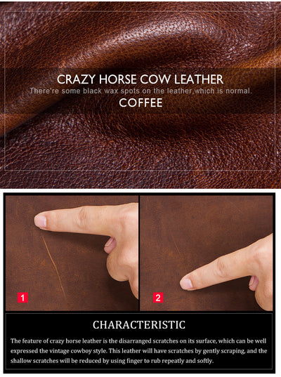 Billetera Multifuncional de Cuero Crazy Horse para Hombre - Image 10