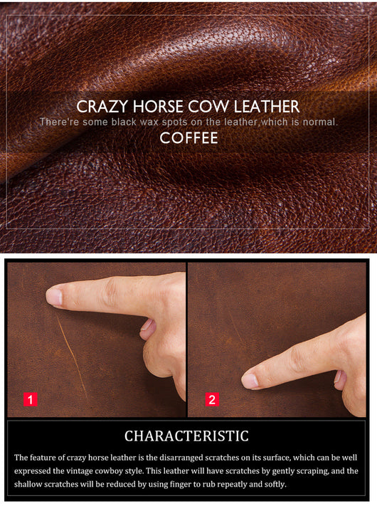 Billetera Multifuncional de Cuero Crazy Horse para Hombre - Image 10