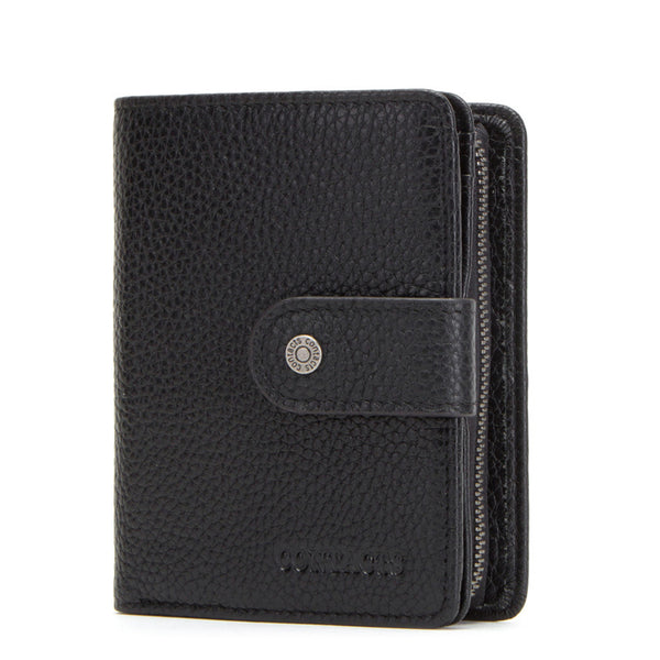 Billetera Multifuncional de Cuero Crazy Horse para Hombre