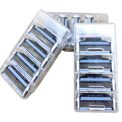 Gillette Mach3 razor blade refills box with 8 cartridges, featuring a blue and black design with a 20% discount. - Image 11