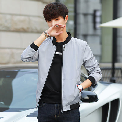 Chaqueta Casual Slim Fit Cuello Mao Estilo Béisbol Hombre - Image 8