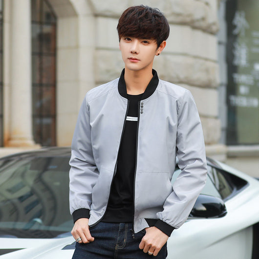 Chaqueta Casual Slim Fit Cuello Mao Estilo Béisbol Hombre - Image 10