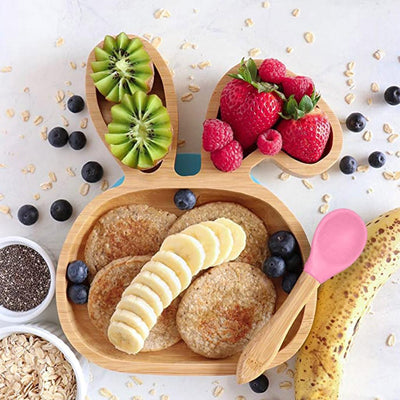 Conjunto de Plato y Cuchara de Bambú para Bebés y Niños Pequeños - Image 5