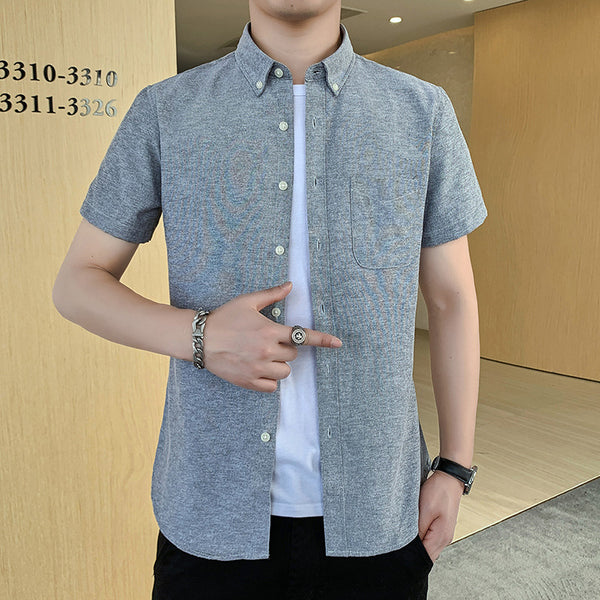 Camisa Slim Fit Estilo Coreano para Hombre