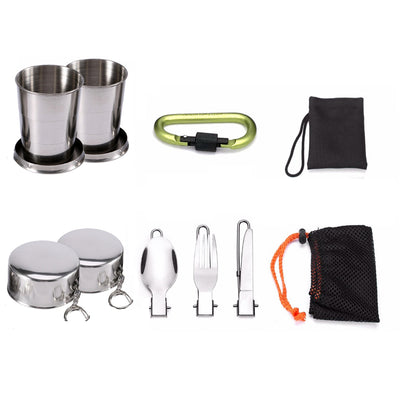 Juego de Utensilios de Cocina para Campamento y Picnic Antiadherente con Accesorios Plegables - Image 3