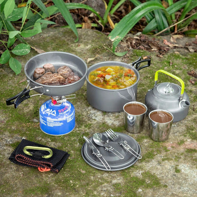 Juego de Utensilios de Cocina para Campamento y Picnic Antiadherente con Accesorios Plegables - Image 5
