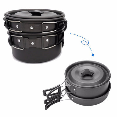 Juego de Utensilios de Cocina para Campamento y Picnic Antiadherente con Accesorios Plegables - Image 4