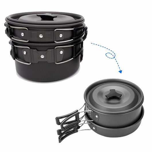 Juego de Utensilios de Cocina para Campamento y Picnic Antiadherente con Accesorios Plegables - Image 4