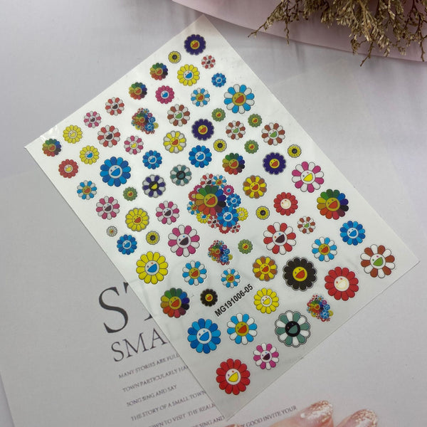 Stickers de Uñas Transparentes Autoadhesivos Girasol Murakami - Diseño Septiembre