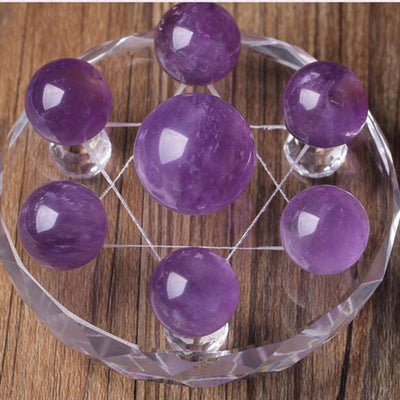 Arreglo de Siete Estrellas en Amatista Natural - Esfera de Cristal Decorativa - Image 6