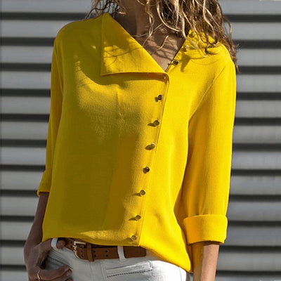Blusa de Cuello Oblicuo Asimétrico con Manga Larga - Image 14