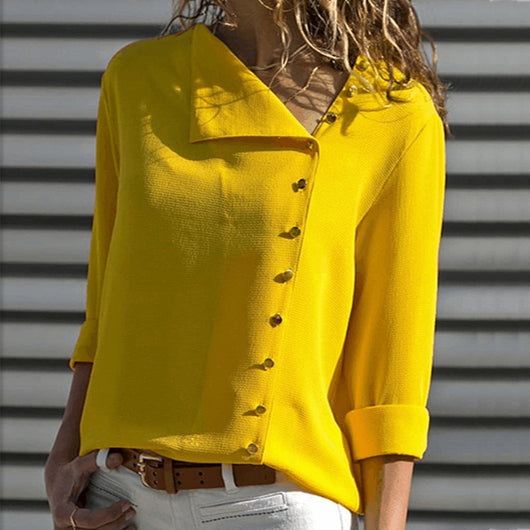 Blusa de Cuello Oblicuo Asimétrico con Manga Larga - Image 16