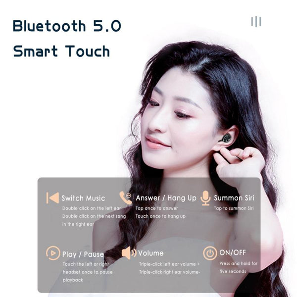 Auriculares Bluetooth B5 TWS 5.0 con Pantalla Digital y Sonido Estéreo Binaural