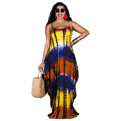 Vestido Largo Tie-Dye Suelto con Tirantes y Bolsillos - Image 11