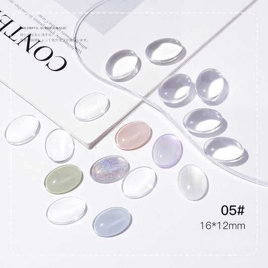 Carta de Colores Vidrio Transparente para Nail Art Diseños Ovalados