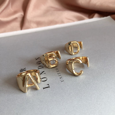 Anillo Ajustable de Letras Iniciales en Oro - Diseño Personalizado Abierto - Image 55