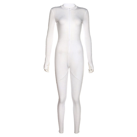 Jumpsuit Deportivo de Cintura Alta con Cierre para Mujer - Primavera y Verano