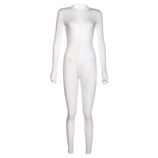 Jumpsuit Deportivo de Cintura Alta con Cierre para Mujer - Primavera y Verano