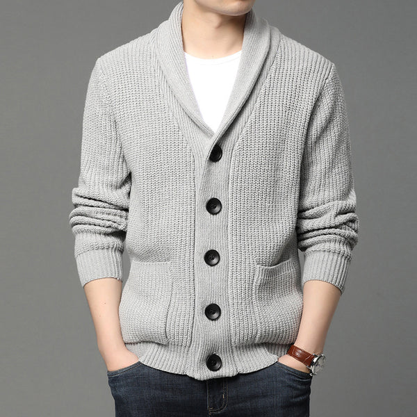 Cardigan Tejido para Hombre con Solapa Elegante
