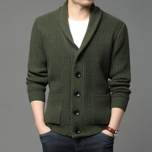 Cardigan Tejido para Hombre con Solapa Elegante - Image 3
