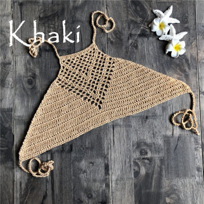 Bikini Tejido a Mano con Diseño Trenzado y Halter Envolvente - Image 5