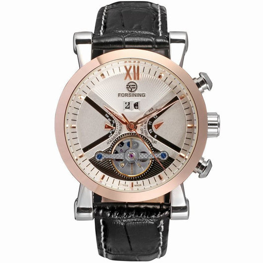 Reloj Automático Flywheel para Hombre con Correa de Cuero - Image 3