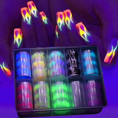 Set de Stickers para Uñas Efecto Llama Fluorescente - Diseños Estrella Ins Color - Image 13