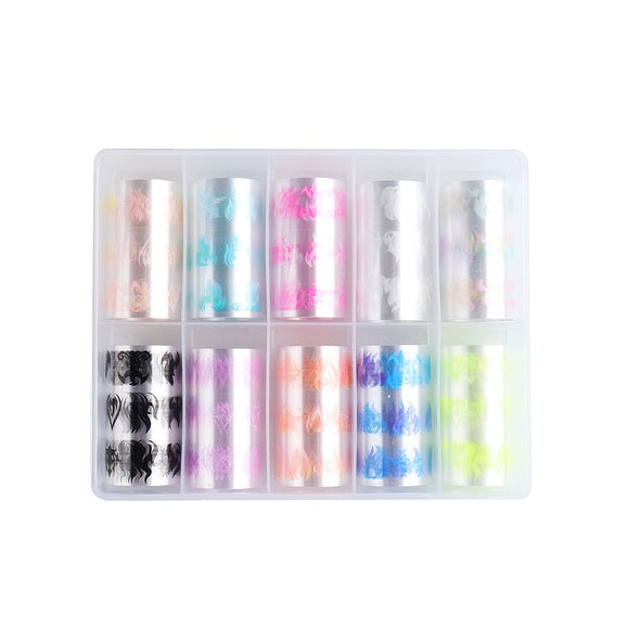 Set de Stickers para Uñas Efecto Llama Fluorescente - Diseños Estrella Ins Color