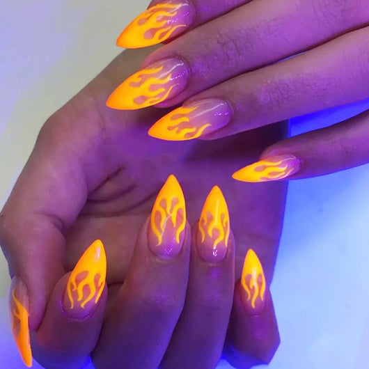 Set de Stickers para Uñas Efecto Llama Fluorescente - Diseños Estrella Ins Color - Image 3