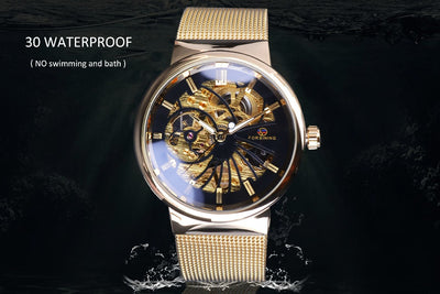 Reloj Mecánico Manual con Malla Tejida Impermeable - Image 10