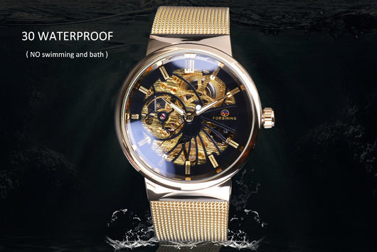 Reloj Mecánico Manual con Malla Tejida Impermeable - Image 10