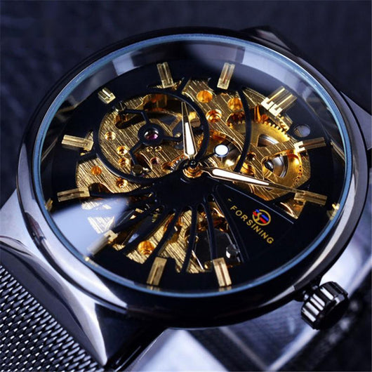 Reloj Mecánico Manual con Malla Tejida Impermeable - Image 13