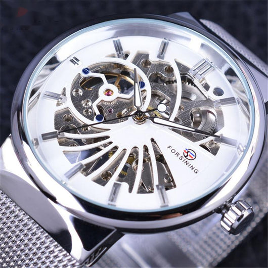 Reloj Mecánico Manual con Malla Tejida Impermeable - Image 16