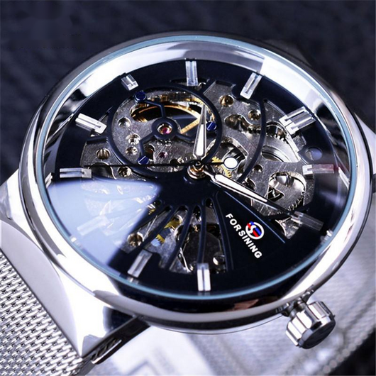 Reloj Mecánico Manual con Malla Tejida Impermeable - Image 7